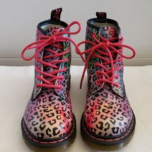 Dr. Martens Multicolor Leopard Ankle Boots